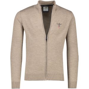 Aeronautica Militare vest beige gemêleerd merinowol