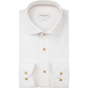 Profuomo overhemd mouwlengte 7 slim fit effen wit
