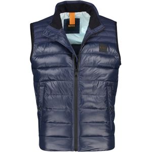 Hugo Boss bodywarmer donkerblauw effen rits normale fit synthetisch