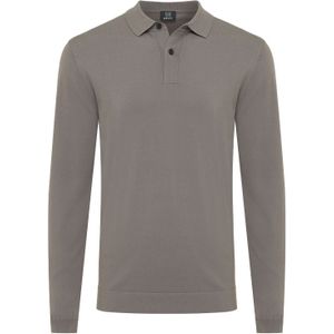 Genti polo lange mouw bruin effen normale fit