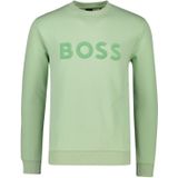 Sweater ronde hals Hugo Boss groen katoen Salbo