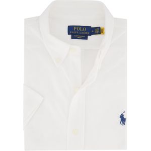 Polo Ralph Lauren casual overhemd korte mouw normale fit wit effen 100% katoen