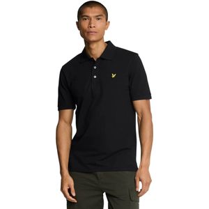 Lyle&Scott polo slim fit zwart effen met logo