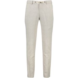 Portofino broek beige geruit polyester