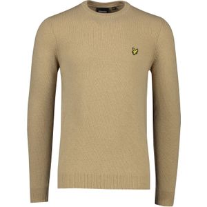 Lyle & Scott beige trui ronde hals normale fit wol