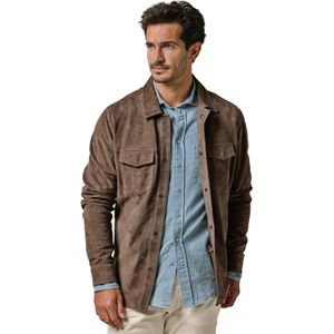 Profuomo - Overshirt - Taupe - 100% Leer - Normale Fit
