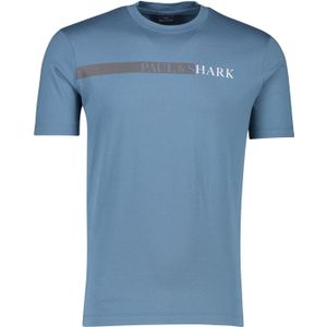 Paul & Shark t-shirt blauw katoen met tekst