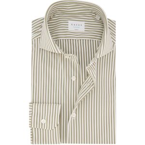 Xacus tailored fit overhemd bruin gestreept