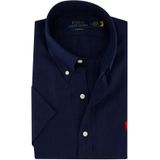 Korte mouw Polo Ralph Lauren navy overhemd linnen