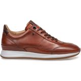 Floris van Bommel stoere sneakers bruin effen leer