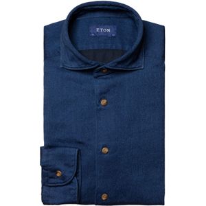 Eton overhemd navy contemporary fit katoen