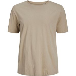 Jack & Jones t-shirt Plus Size beige effen katoen