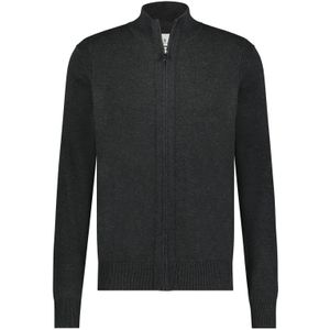 State of Art vest opstaande kraag grijs rits effen katoen