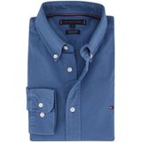 Tommy Hilfiger casual overhemd normale fit blauw effen katoen