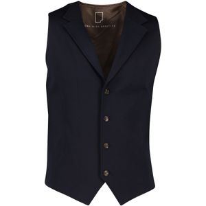 gilet Born With Appetite donkerblauw effen normale fit