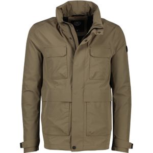 Reset zomerjas khaki effen rits normale fit dubbele borstzak