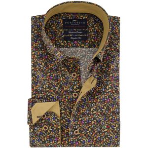 Katoenen Portofino overhemd regular fit multicolor geprint