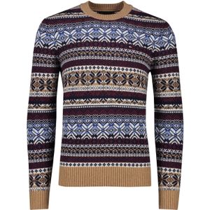 Tommy Hilfiger trui bruin met print normale fit