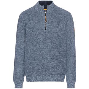 Camel Active gebreide trui half zip met ritsDenim Blue