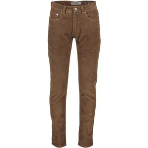 Pierre Cardin broek bruin modern fit ribbel