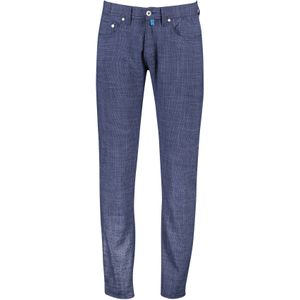 Pierre Cardin jeans Lyon donkerblauw geruit katoen