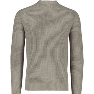 Thomas Maine trui opstaande kraag lichtbruin effen merinowol knitwear