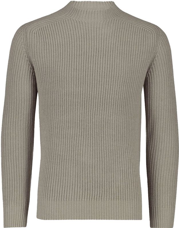 Thomas Maine trui opstaande kraag lichtbruin effen merinowol knitwear