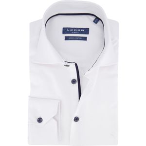Ledub Green Comfort overhemd effen wit Slim Fit