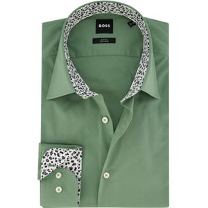Hugo Boss overhemd katoen groen slim fit