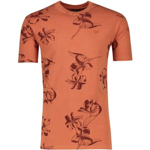 Superdry t-shirt oranje print plant korte mouwen ronde hals