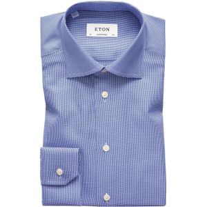 Overhemd Eton blauw texture twill Contemporary Fit