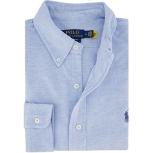 Blauw Polo Ralph Lauren casual overhemd normale fit effen katoen