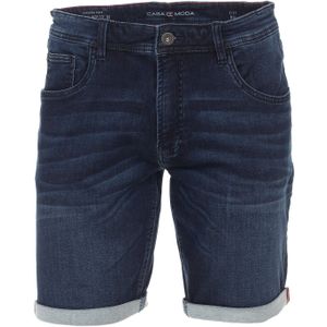 Casa Moda korte broek donkerblauw effen denim wijde fit