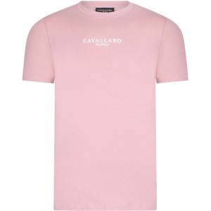 Cavallaro t-shirt roze effen slim fit