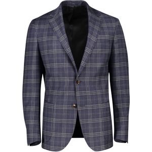 Dressler colbert Sendrik donkerblauw geruit zakken wol slim fit