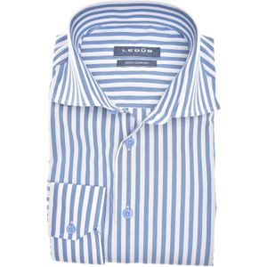 Ledub business overhemd Modern Fit New normale fit lichtblauw wit gestreept katoen