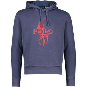 Big & Tall Polo Ralph Lauren trui hoodie blauw geprint