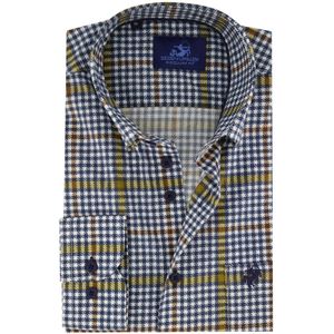 Eden Valley casual overhemd wijde fit blauw wit geruit