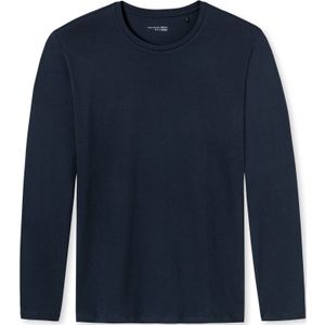 Pyjamashirt Schiesser Mix+Relax navy lange mouwen