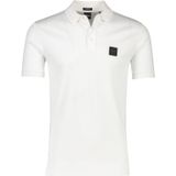 Hugo Boss polo wijde fit wit effen katoen Parley 3 knoops