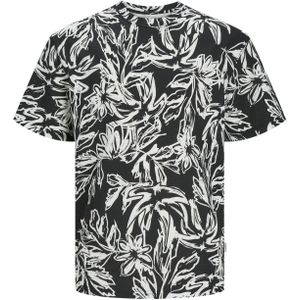 Jack & Jones t-shirt zwart bloemen print plus size