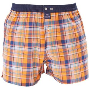 Mc Alson boxershort oranje donkerblauw geruit