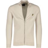 Lyle & Scott vest beige rits effen katoen opstaande hals