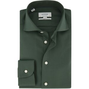 Eton casual overhemd normale fit groen effen