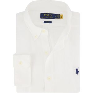 Polo Ralph Lauren casual overhemd Slim Fit slim fit wit effen linnen