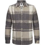 Profuomo overshirt beige knopen wol geruit