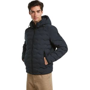 Reset winterjas effen donkerblauw Montana normale fit