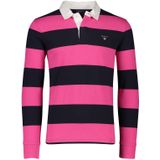 Gant polo normale fit roze gestreept katoen met rugby kraag