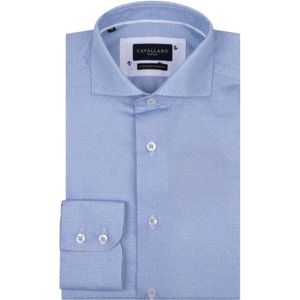 Cavallaro zakelijk overhemd slim fit lichtblauw uni 100% katoen