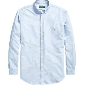 Polo Ralph Lauren Big & Tall overhemd normale fit lichtblauw effen 100% katoen